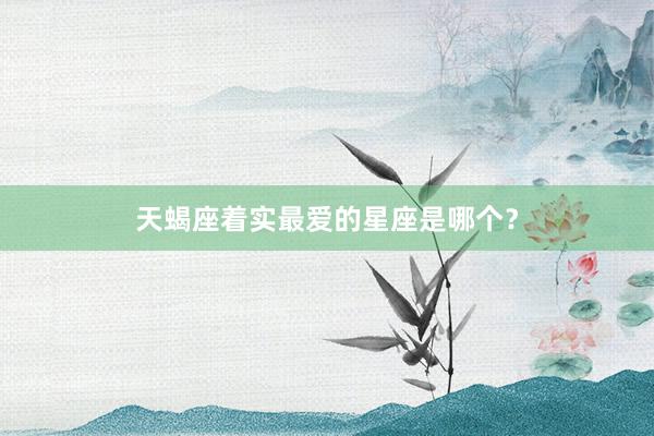 天蝎座着实最爱的星座是哪个？